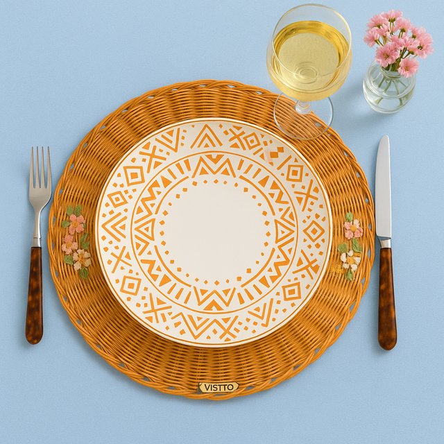 Palmeras tejidas naranja